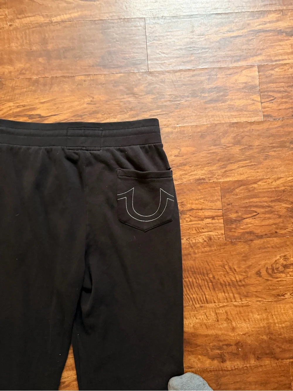 True Religion Men's Joggers Sweatpants Sz M Black Pockets Logo Drawstring